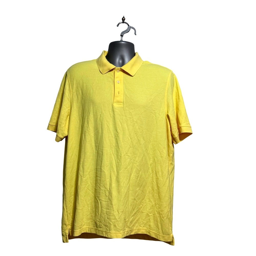 Croft & Barrow Mens XL Yellow Easy Care Pique Short Sleeve Polo Shirt Classic